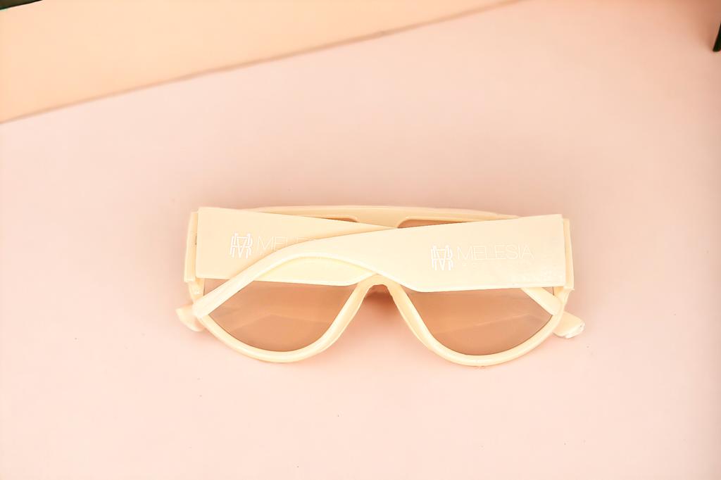 Beige Retro Oversized  Sunglasses
