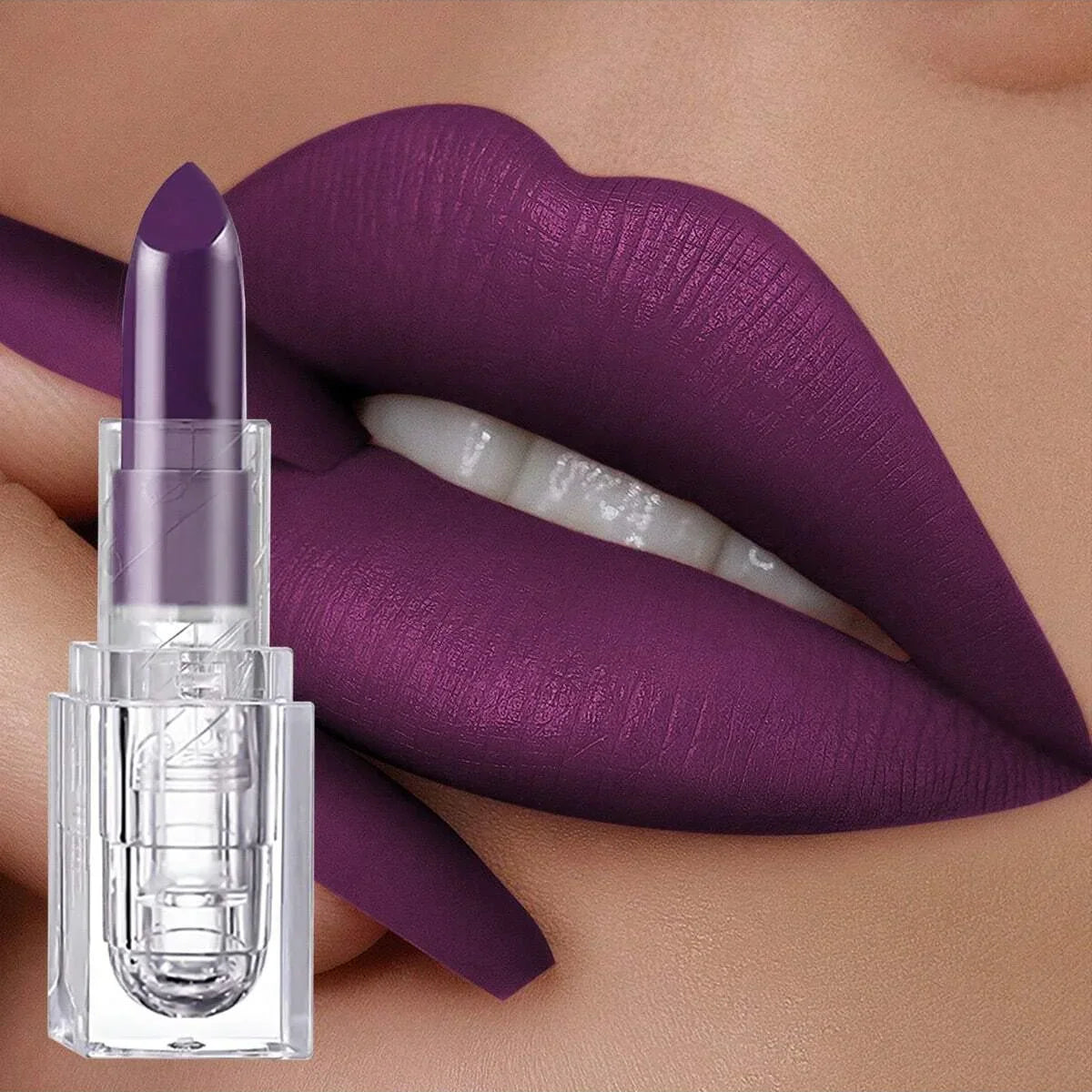 Matte Purple Lip Gloss High Pigment Makeup