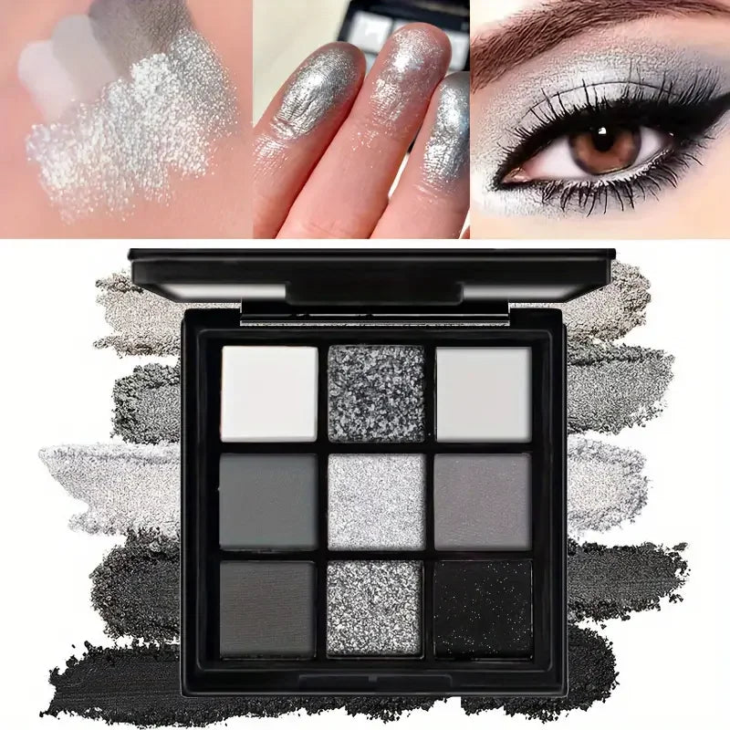 Nine Color Eyeshadow Palette for Smoky Makeup